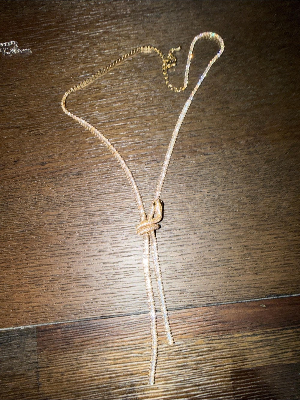 Delicate Gold-Tone Knot Lariat Necklace - Women Jewelry